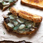 Simple Garlic Butter Mushroom & Provolone Melts | pinchofyum.com