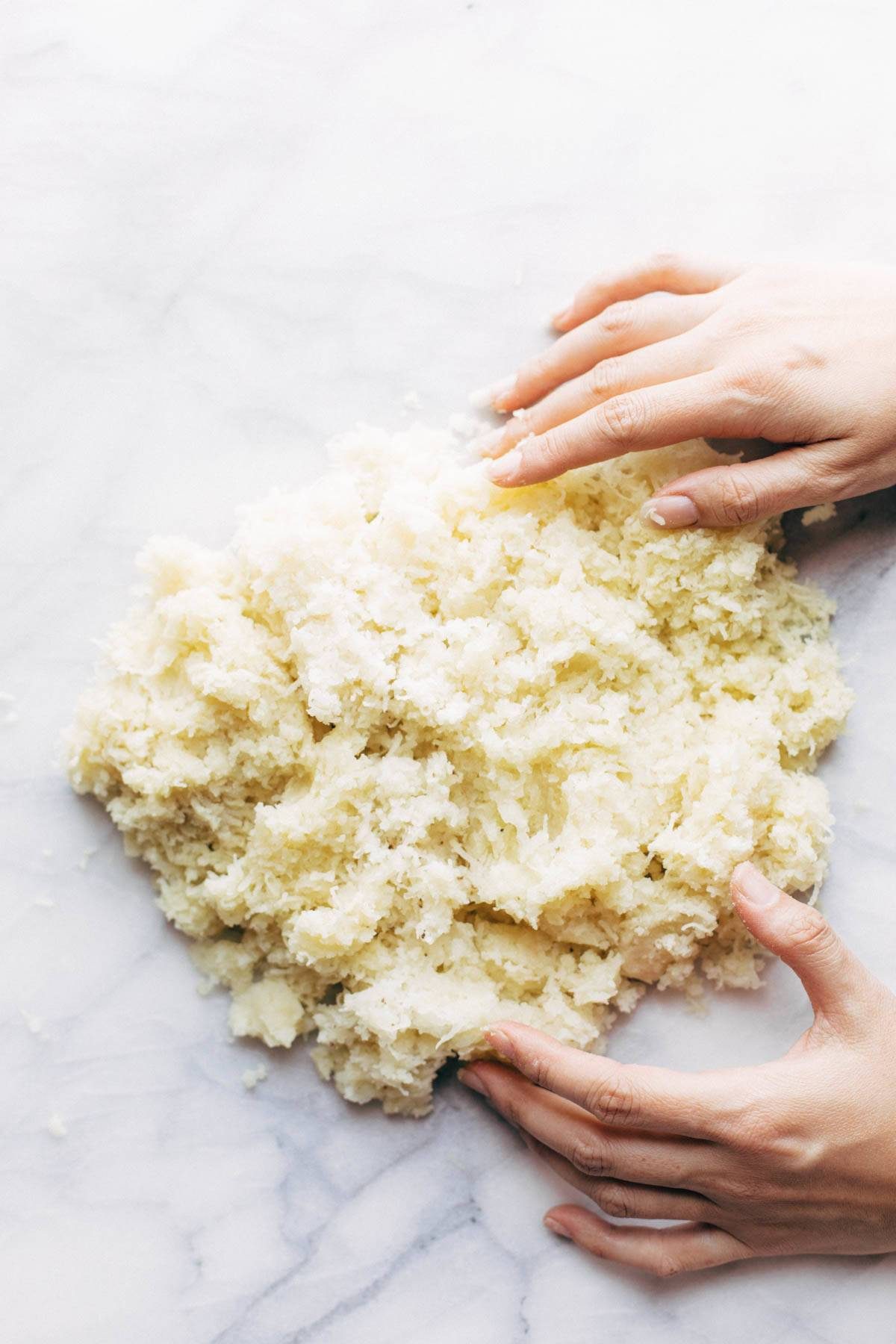 Grated potatoes for gnocchi.