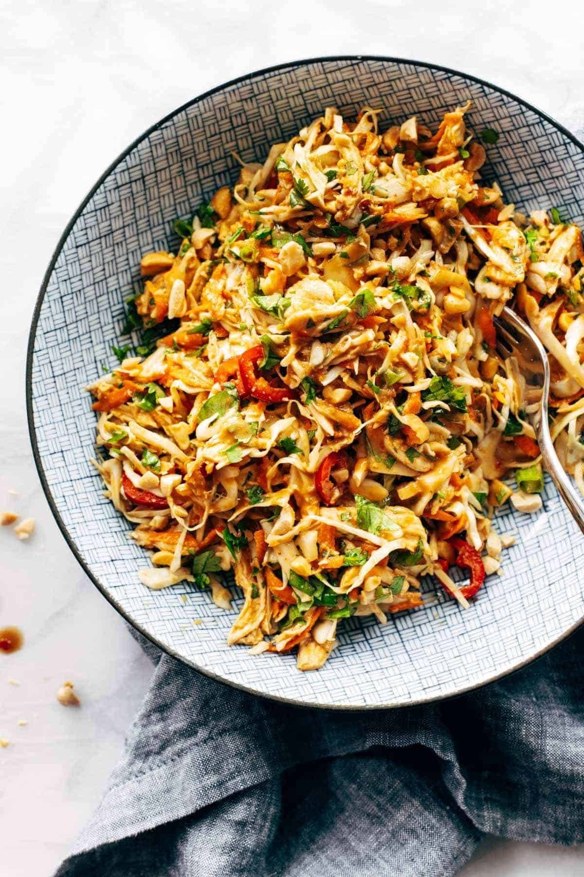 Chopped thai salad with chicken.